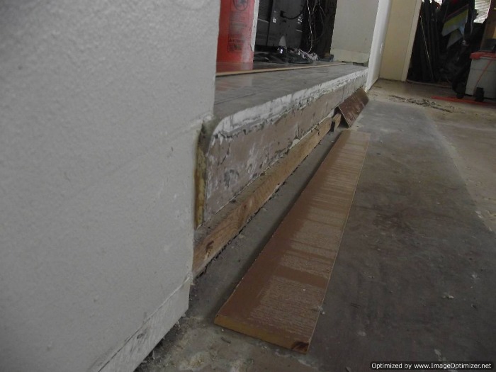 sunken laminate living step concrete flooring down installation another installed before typical happens case