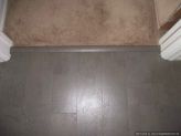 Cork flooring finished with matching transition