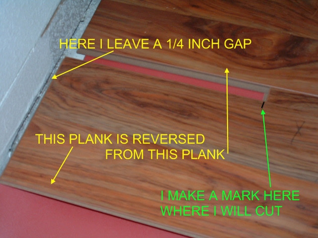 Installing The First Row Of Laminate, How To Scribe First Row Of Laminate Flooring