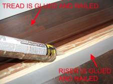 When I install the stair nose I apply construction adhesive