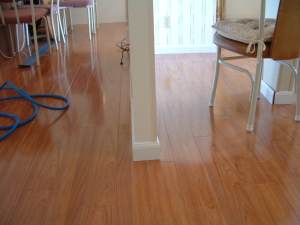 Vanier laminate flooring installed around a wall photo