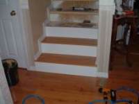 Here I'm starting at the bottom when installing the laminate flooring on the stairs