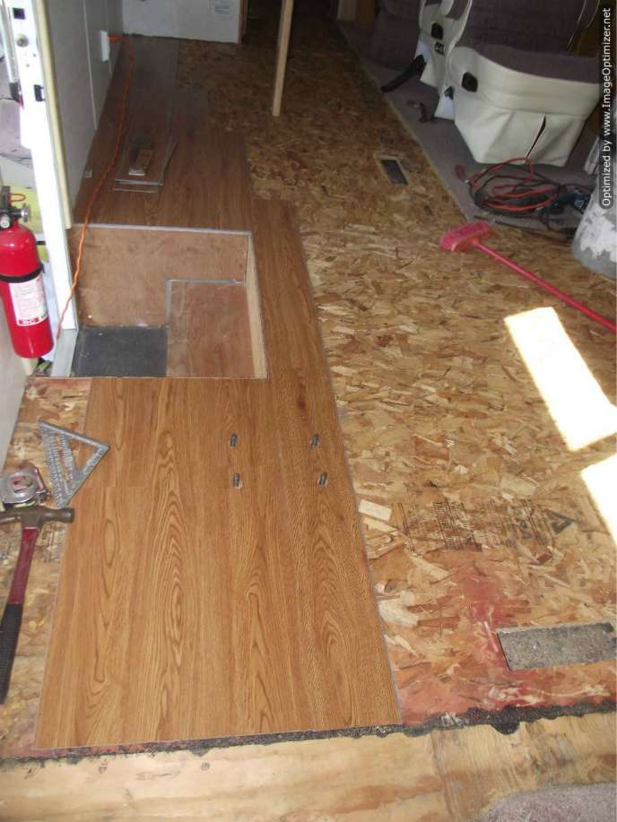 Vinyl laminate flooring,installing it in a motor home 