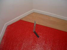 Cutting angles when installing laminate flooring, here is the cut plank.