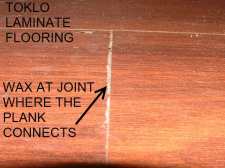 Toklo laminate flooring has wax at the joints to protect against moisture