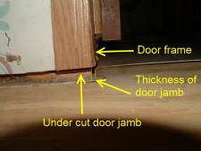 When installing quarter round in mobile homes after the laminate flooring is installed,these trims need to be cut first.