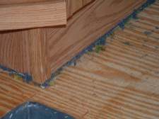 In older mobile homes the carpet needs to be cut out from underneath the walls so laminate flooring can be installed.