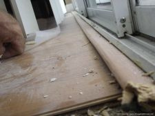 Installing laminate flooring transition at sliding glass door