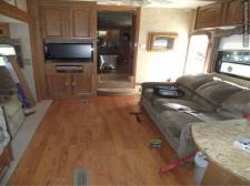 Installing laminate flooring in a travel trailer, finished laminate installation 