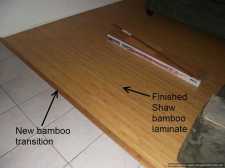 Finished Shaw  Bamboo  laminate flooring 