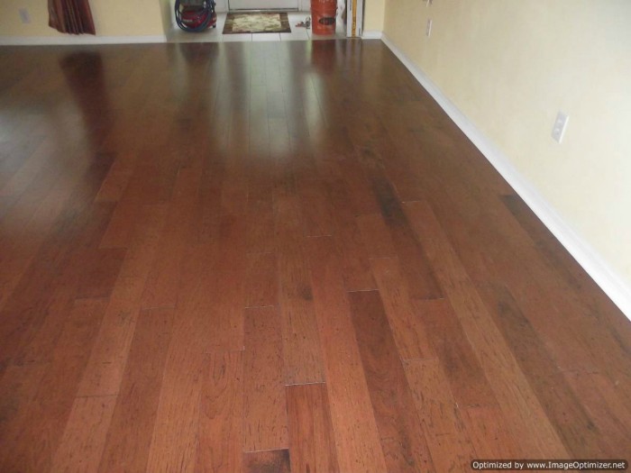 Bruce Hardwood floating floor shows variation in shades 