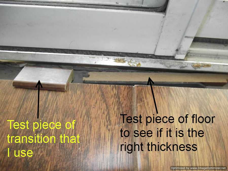 Installing laminate flooring transition at sliding glass door
