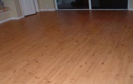 Shaw Gray laminate flooring, installed in living room