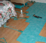 Glued together Pergo laminate flooring