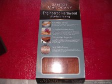 Home Depots, Home Legend engineered hardwood click and lock flooring box label.