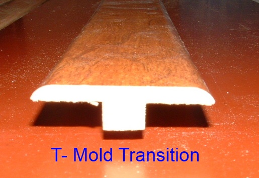 Example of one floor being higher than the other when installing laminate transition mold