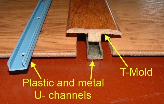 Example of one floor being higher than the other when installing laminate transition mold