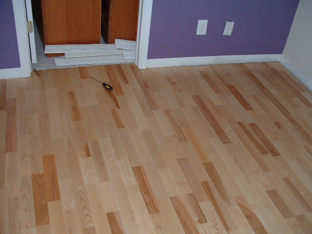 Karhs Kalmar Ash floating wood flooring installed in a bedroom