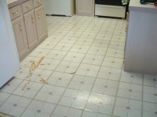 Quick step laminate tile will be installed in this kitchen. This is the before photo of the kitchen