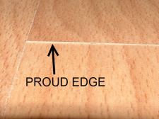 Pergo Presto with a proud edge, which is one side of the end joint is higher than the other 