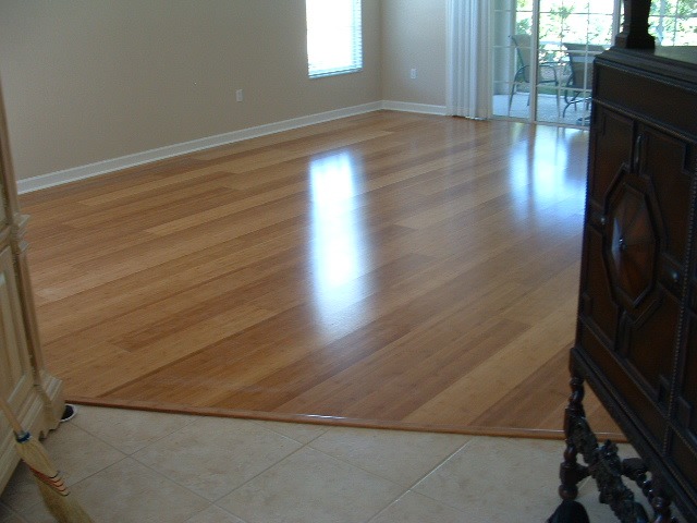 Witex floating  engineered wood flooring bamboo installed in the living room