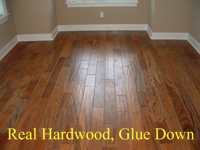 Hardwood glue down 5 inch wide flooring