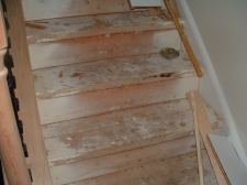 A photo of the stairs before I cut the stair nose over hang off