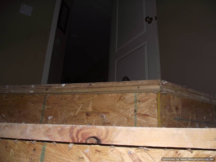 Installing laminate flooring on angled stairs, Before Photo